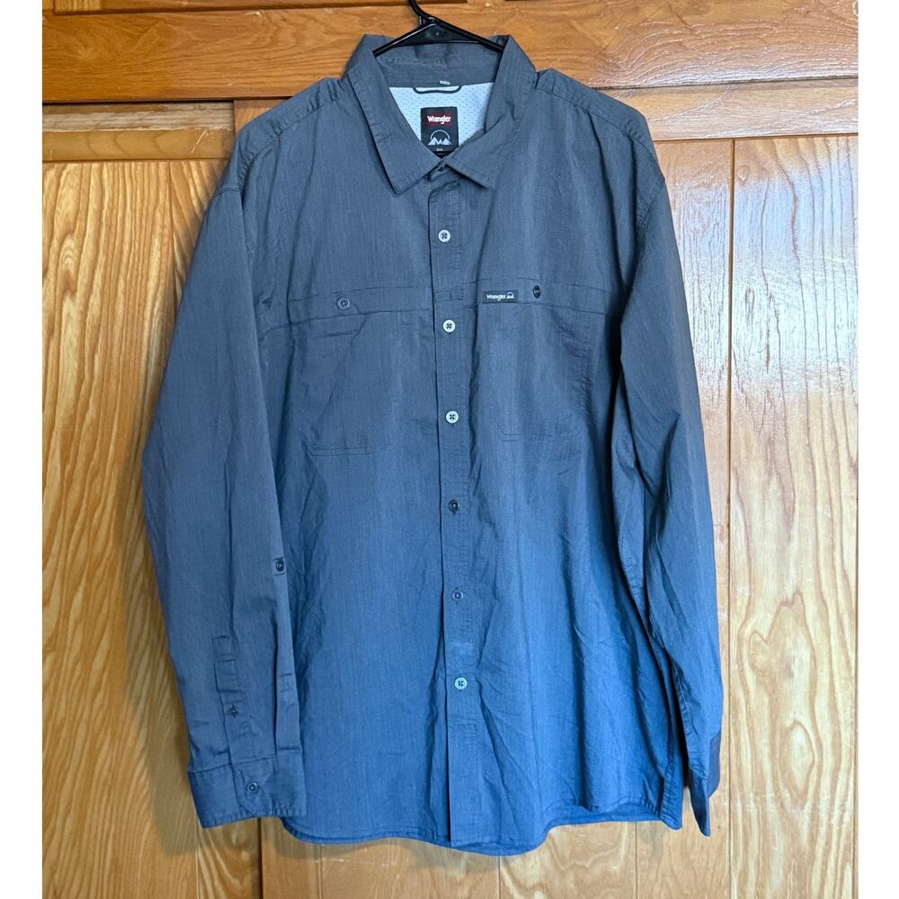Wrangler Men's Outdoor Performance Utility Shirt - 2XL Grey/Blue